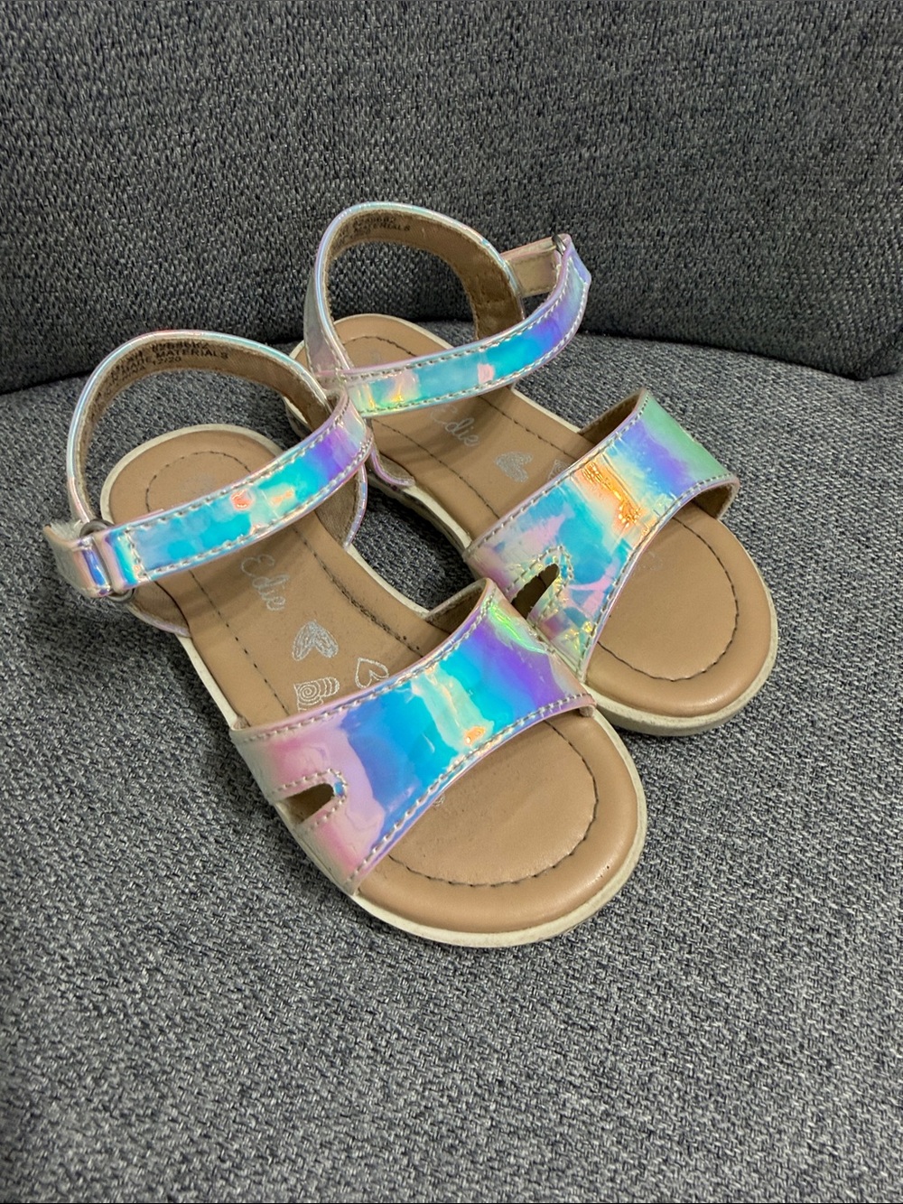 Olive & Edie Kids Iridescent Holographic Sandals - Adjustable Strap